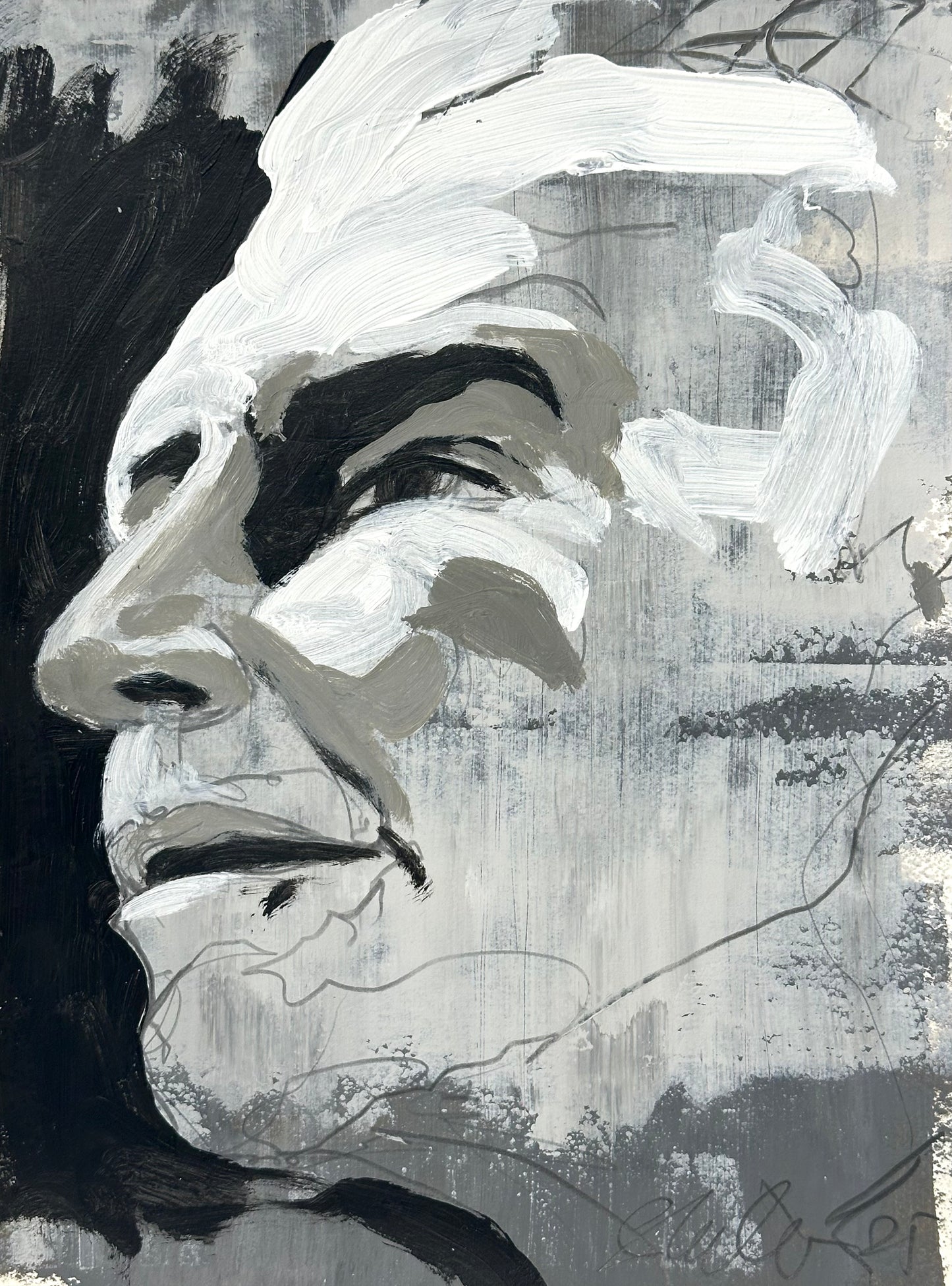 PORTRAIT 42 - VIEW - Malerei auf Papier - 23x31 cm