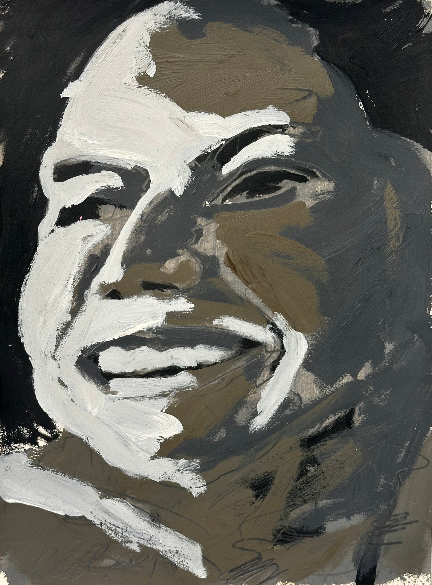 PORTRAIT 40 - DARK SUN - Malerei auf Papier - 23x31 CM