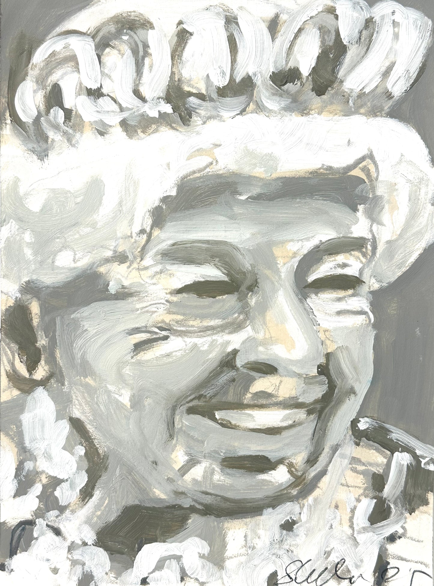 PORTRAIT 36 - QUEEN - Malerei auf Papier - 23x31 CM