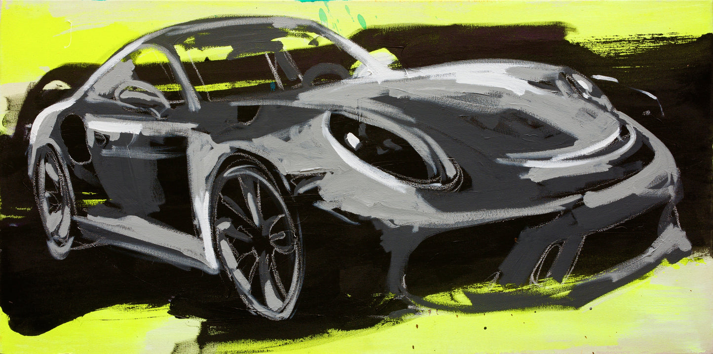 Porsche GT3 - Fotoprint auf Alu-Dibond - gerahmt in Alu-Schattenfuge