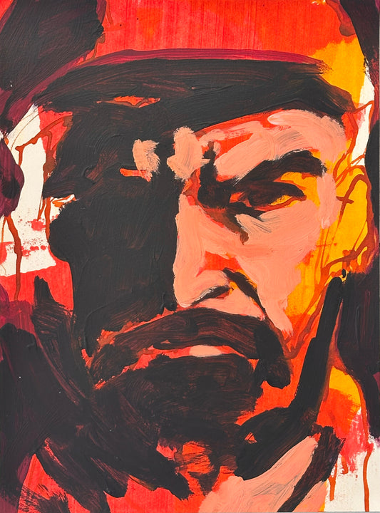 PORTRAIT 46 - ANGRY GUY - Malerei auf Papier - 23x31  cm