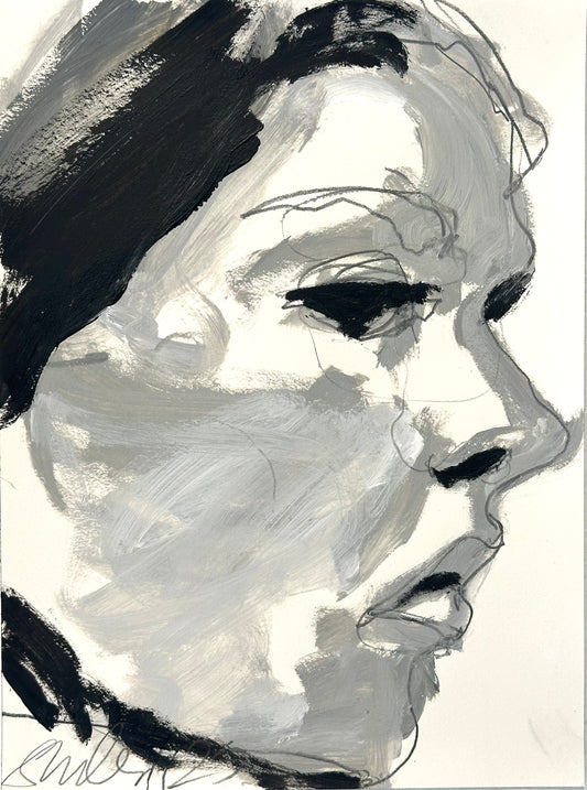 PORTRAIT 45 - MAX - Malerei auf Papier - 23x31  cm