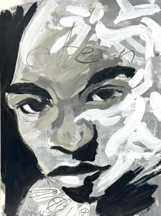 PORTRAIT 43 - YOUNG GIRL - Malerei auf Papier - 23x31  cm