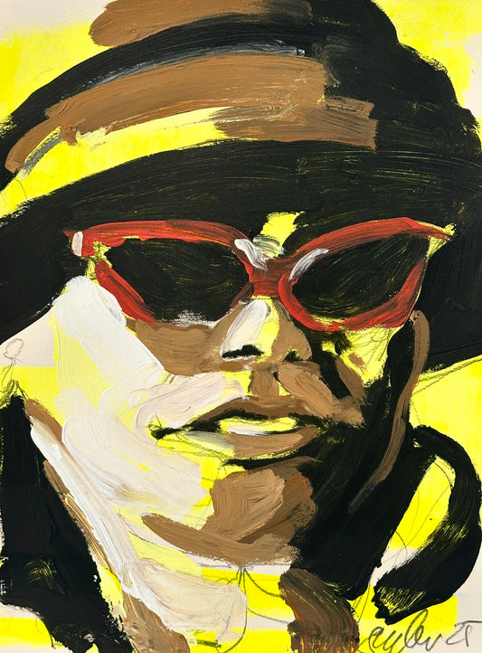 PORTRAIT 39 - SUN IN THE SNOW - Malerei auf Papier - 23x31 CM