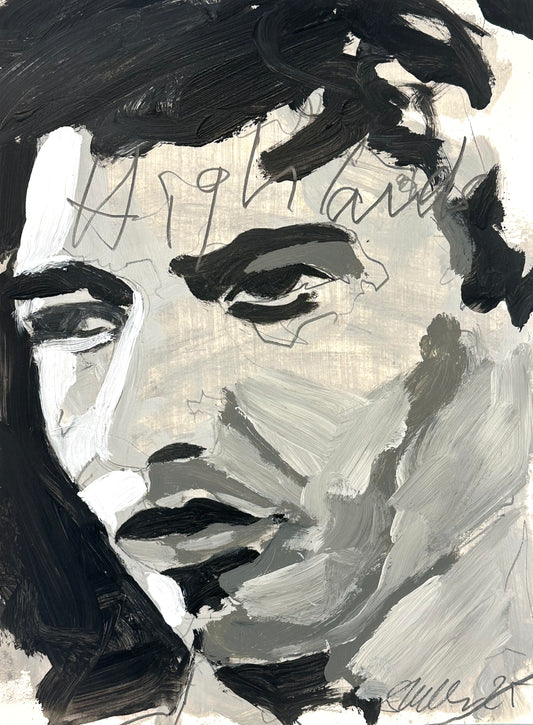 PORTRAIT 29 - HIGHLANDER - Malerei auf Papier - 23x31 CM