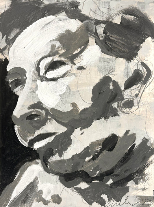 PORTRAIT 27 - UNCLE ADAM - Malerei auf Papier - 23x31 CM