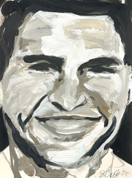 PORTRAIT 25 - HAPPY GUY - Malerei auf Papier - 23x31 CM