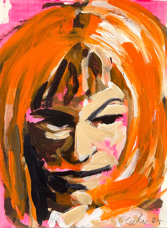 PORTRAIT 21 - RED HAIR - Malerei auf Papier - 23x31 CM