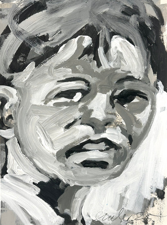 PORTRAIT 19 - ASTOUNDED - Malerei auf Papier - 23x31 CM