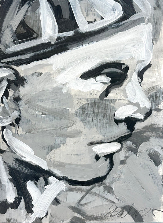 PORTRAIT 18 - CURIOUS KING - Malerei auf Papier - 23x31 CM