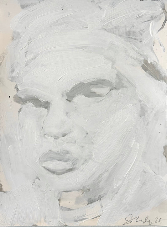 PORTRAIT 16 - WHITE FACE 1 - Malerei auf Papier - 23x31 CM