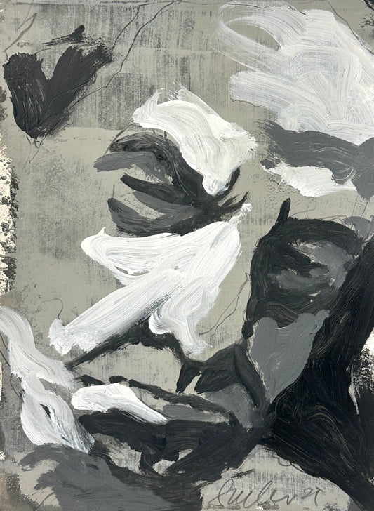 PORTRAIT 12 - THINKING ABOUT THE PAST - Malerei auf Papier - 23x31 CM
