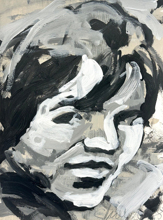 PORTRAIT 11 - YOUNG MAN - Malerei auf Papier - 23x31 CM