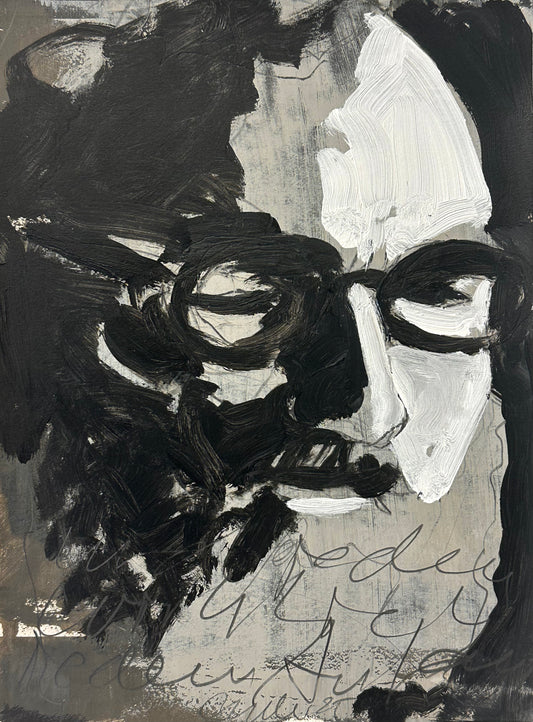 PORTRAIT 09 - PROFESSOR - Malerei auf Papier - 23x31 CM