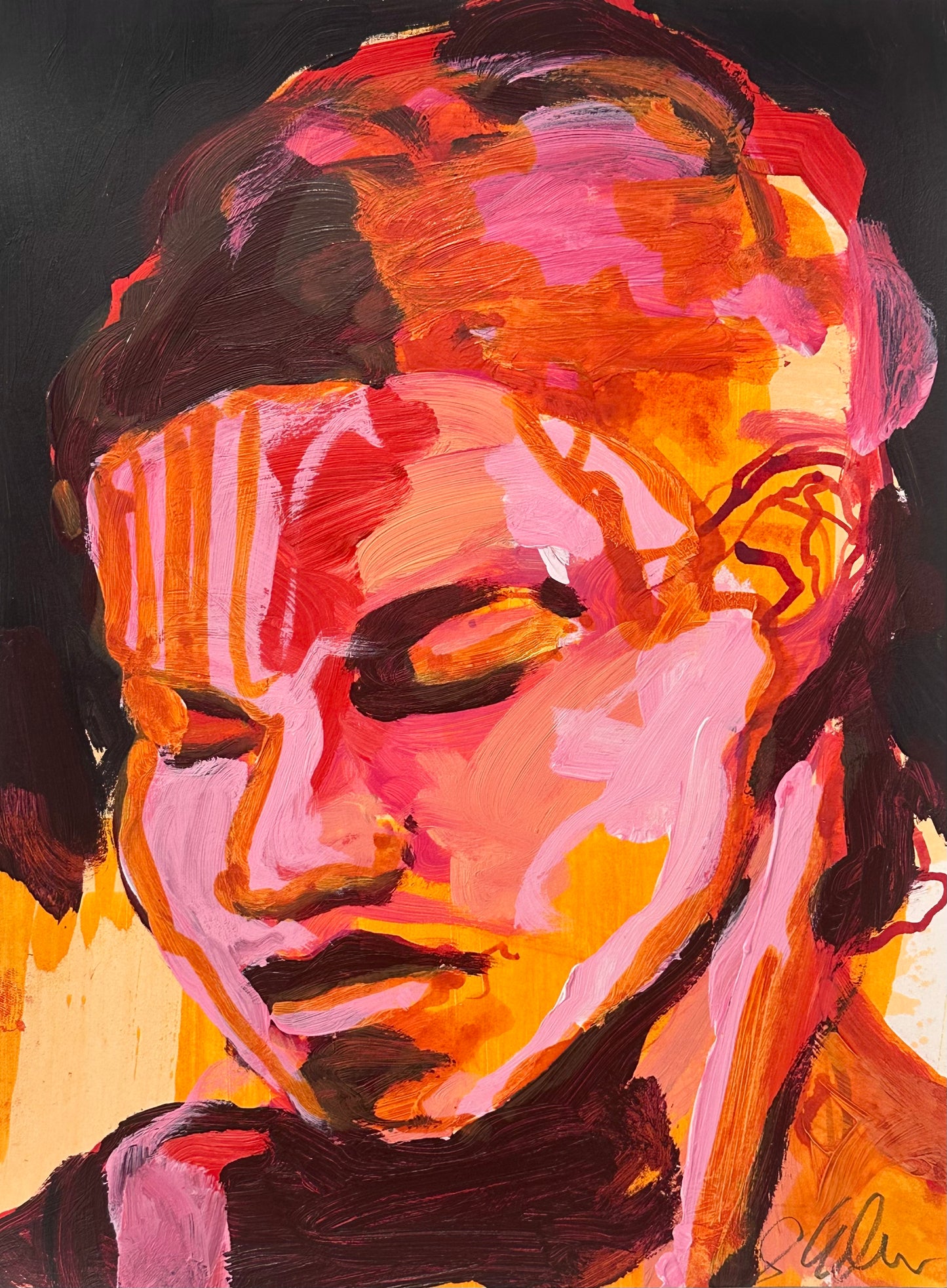 PORTRAIT 02 - SADNESS - Malerei auf Papier - 23x31 CM